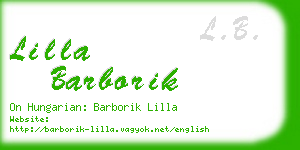 lilla barborik business card